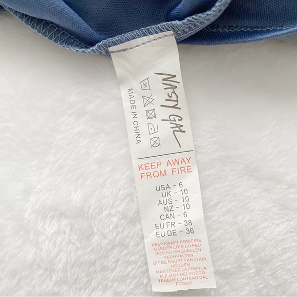 NWT Nasty Gal Belted Shimmery Mini Dress with a Frill Hem - Picture 8 of 13